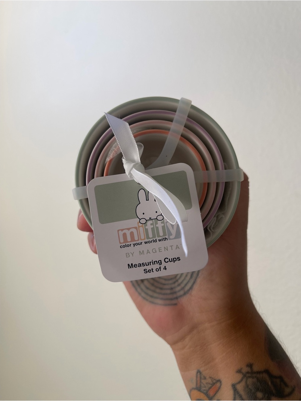 miffy Measuring Cups Set of 4 in Sage Green and Blush Pink